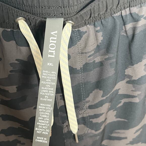 Vuori Mens Kore Camo Shorts XXL Black Pockets Activewear Comfort Casual - Picture 5 of 9